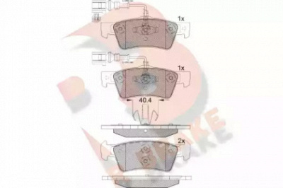 R BRAKE rb1815 -  Комплект тормозных колодок, дисковый тормоз